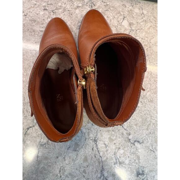 NEW Lauren Ralph Lauren Brown Leather Heeled Booties Size 8.5 B JL - Picture 6 of 9